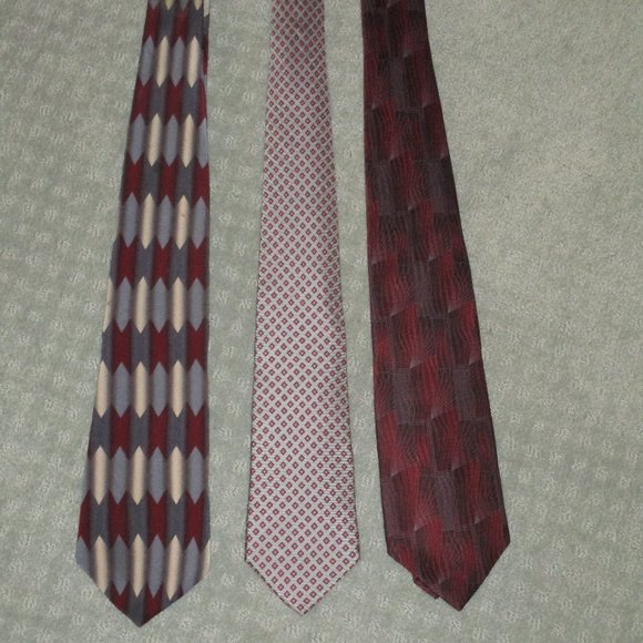Men's Neckties - set of 3 - 100% silk - Picture 2 of 4